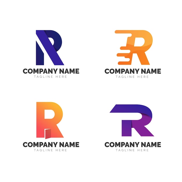 Conjunto de plantillas de logotipo degradado r