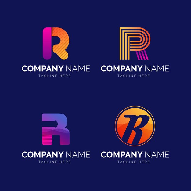 Conjunto de plantillas de logotipo degradado r
