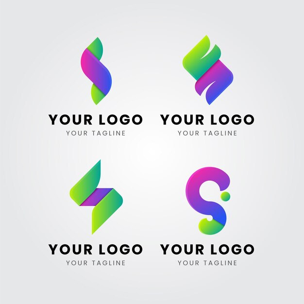 Conjunto de plantillas de logotipo degradado s