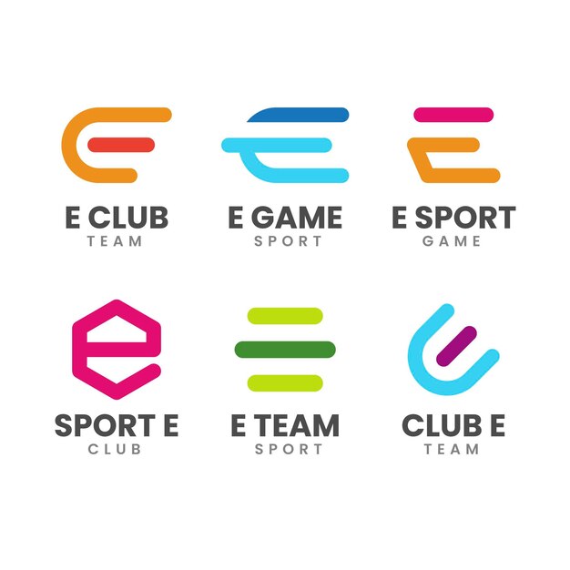 Conjunto de plantillas de logotipo de diseño plano e