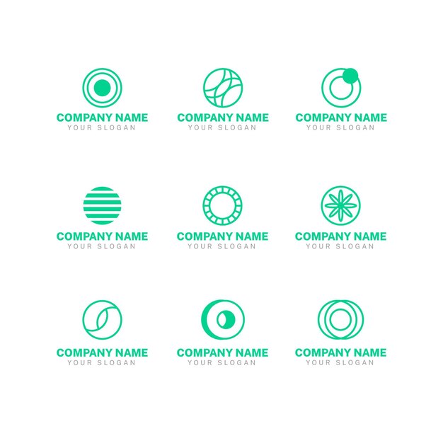Conjunto de plantillas de logotipo de diseño plano o