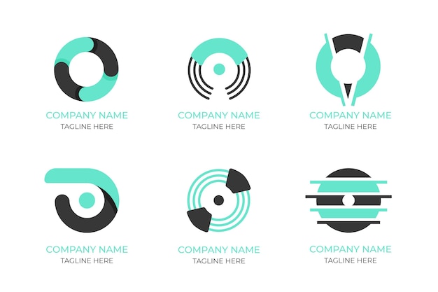 Conjunto de plantillas de logotipo de diseño plano o