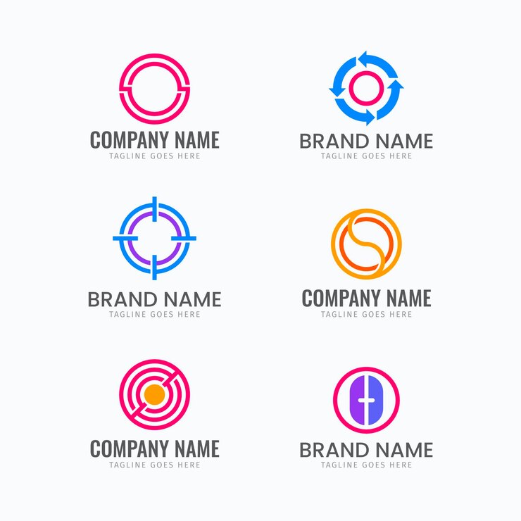 Vector gratuito conjunto de plantillas de logotipo de diseño plano o