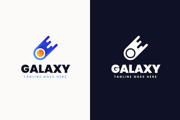 Conjunto de plantillas de logotipo de galaxia degradado