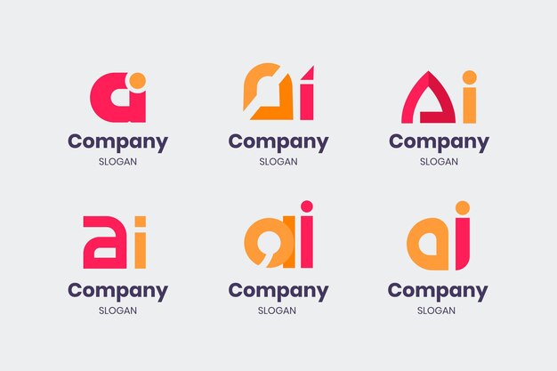 Conjunto de plantillas de logotipo plano ai