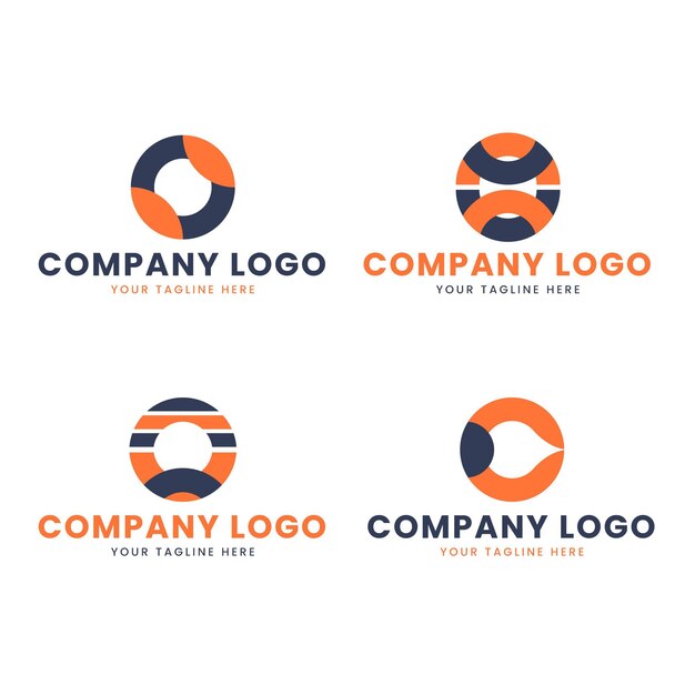 Conjunto de plantillas de logotipo plano o