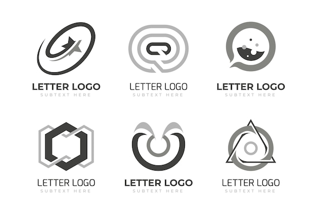 Conjunto de plantillas de logotipo plano o