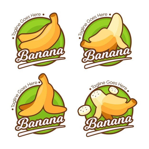 Conjunto de plantillas de logotipo de plátano