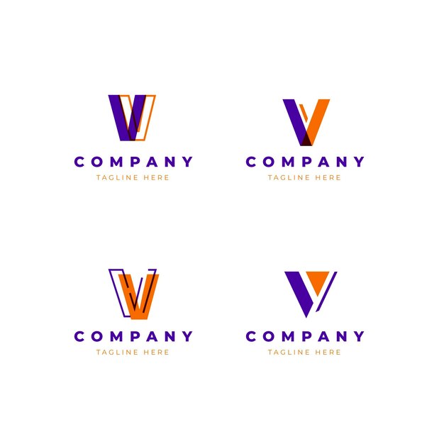 Conjunto de plantillas de logotipo V