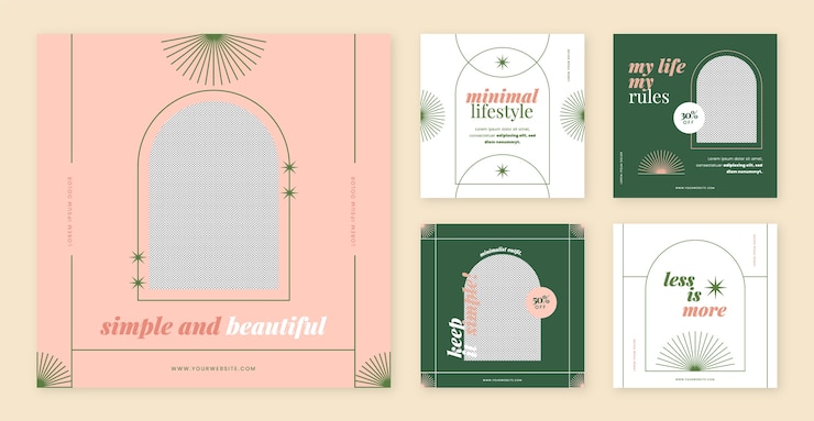 Vector gratuito conjunto de plantillas de publicación de instagram de venta de diseño plano