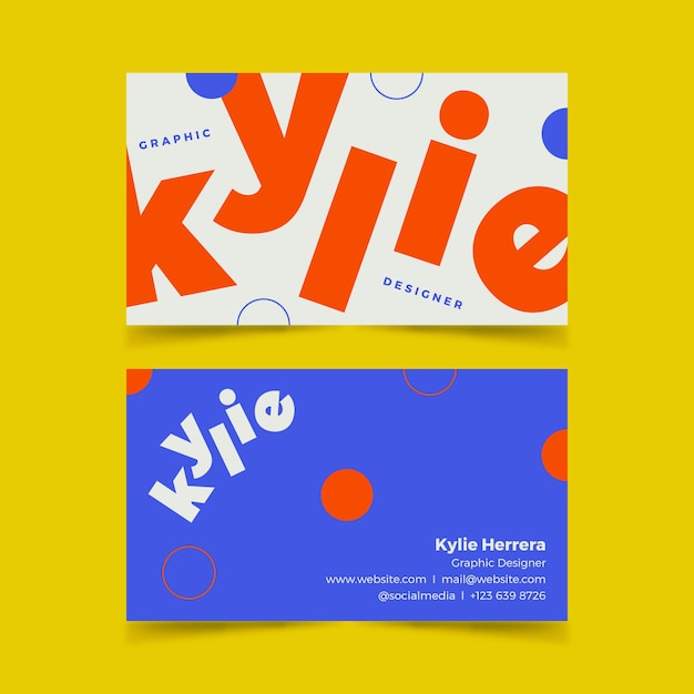 Conjunto de plantillas de tarjeta de visita de diseñador gráfico divertido