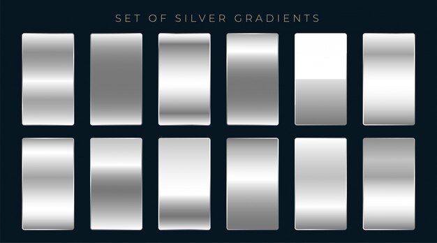 Conjunto de plata o platino gradientes.