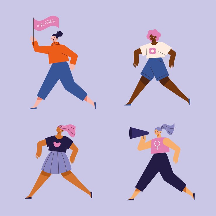 Vector gratuito conjunto, poder femenino