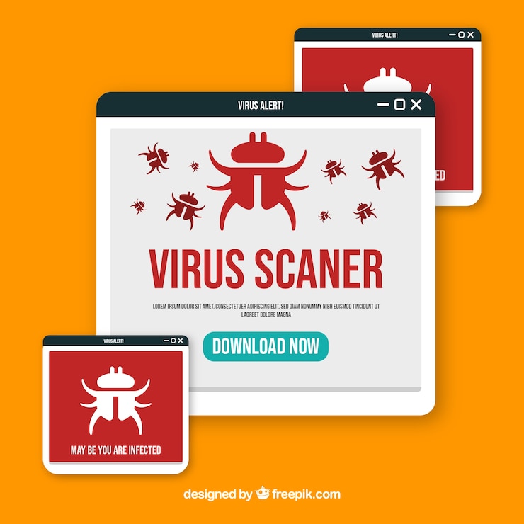 Vector gratuito conjunto de pop ups molestos con diseño plano