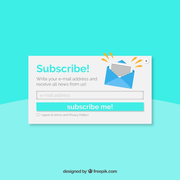 Conjunto de pop ups de suscripción con diseño plano