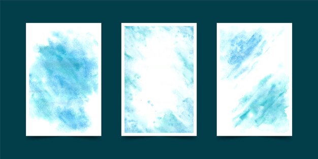 Conjunto de portada formas de acuarela