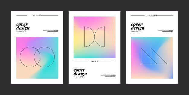 Conjunto de portadas abstractas degradadas
