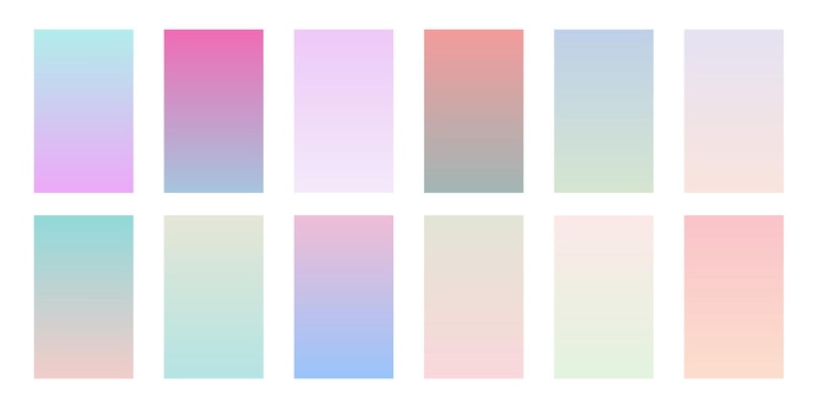 Vector gratuito conjunto de póster de paleta de colores pastel suave para fondo de interfaz de usuario o ux