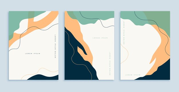 conjunto de posters de patrones de líneas abstractas para telón de fondo moderno