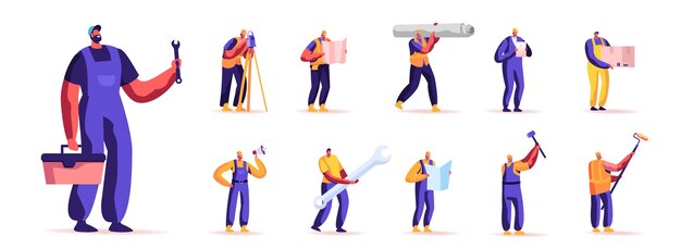 Conjunto de profesión de trabajadores de personas
