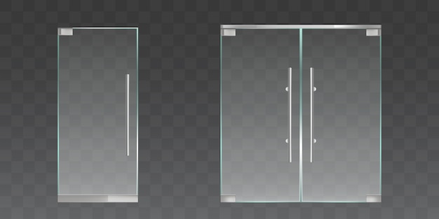 Vector gratuito conjunto de puertas de cristal transparente