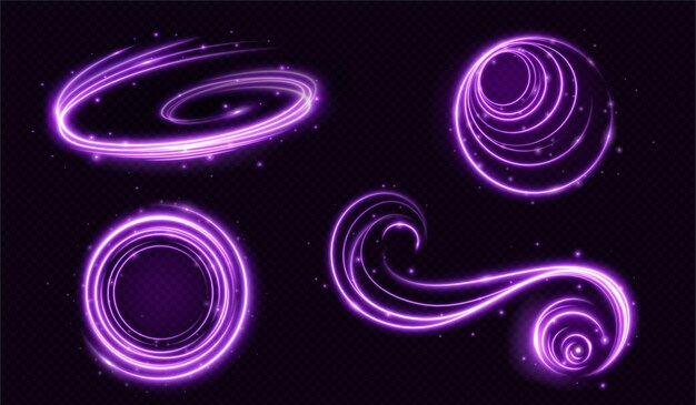 Conjunto realista de efectos de movimiento de luz púrpura