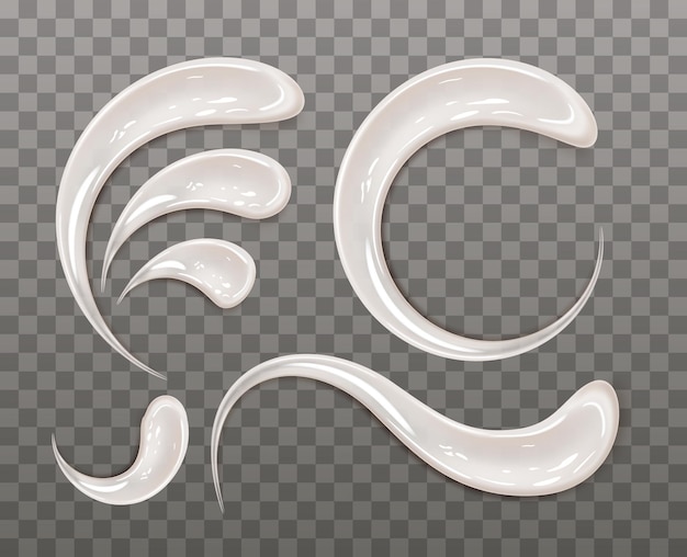 Vector gratuito conjunto realista de frotis de crema png conjunto