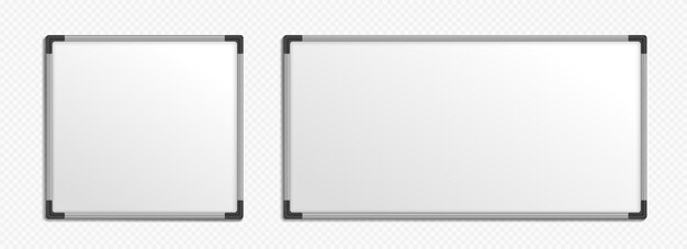 Conjunto realista de pizarras cuadradas y rectangulares.