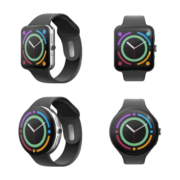 Conjunto realista de reloj inteligente