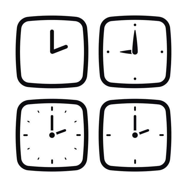 Conjunto de relojes cuadrados de glifos