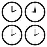 Vector gratuito conjunto de relojes de glifo