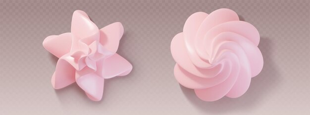Conjunto de remolinos de crema batida rosada