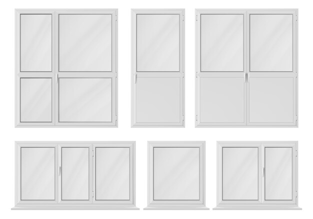 Conjunto de renderizado de ventanas realistas