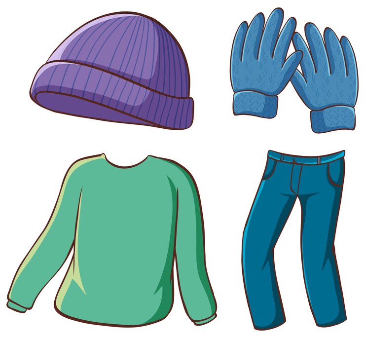 Vector gratuito conjunto de ropa en blanco