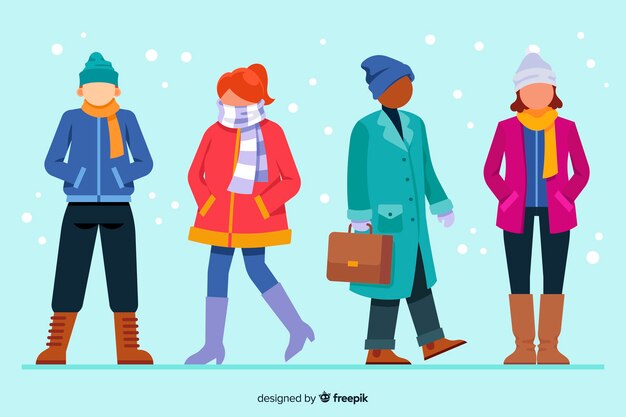 Conjunto de ropa de invierno de personas