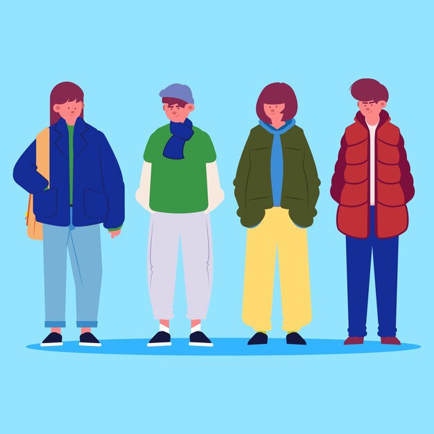 Conjunto de ropa de invierno de personas