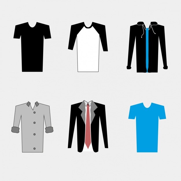 Vector gratuito conjunto de ropa masculina