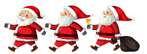 Un conjunto de santa claus con distinta acción.