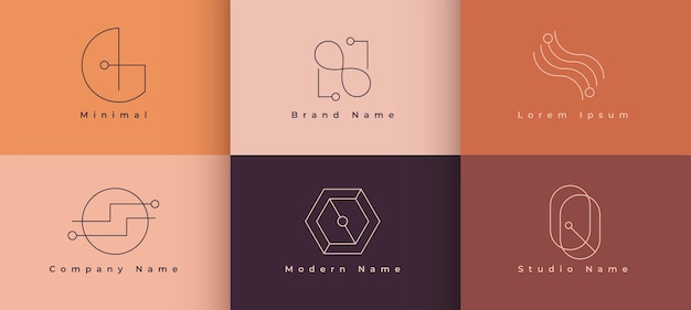 Conjunto de seis diseños de logotipos simples