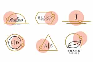 Vector gratuito conjunto de seis logotipos o monogramas de marcas de moda