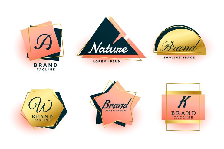 Vector gratuito conjunto de seis monogramas de logotipo de boda real de lujo