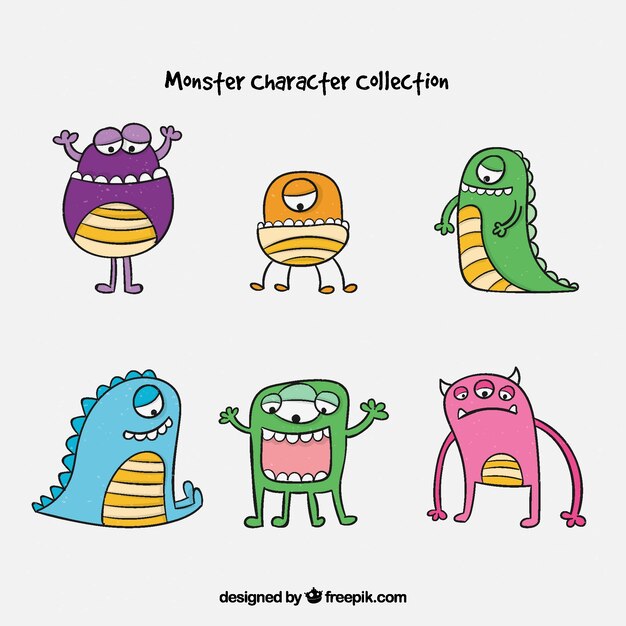 Conjunto de seis monstruos