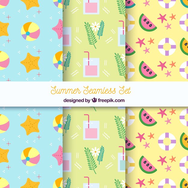 Conjunto de seis patrones de verano
