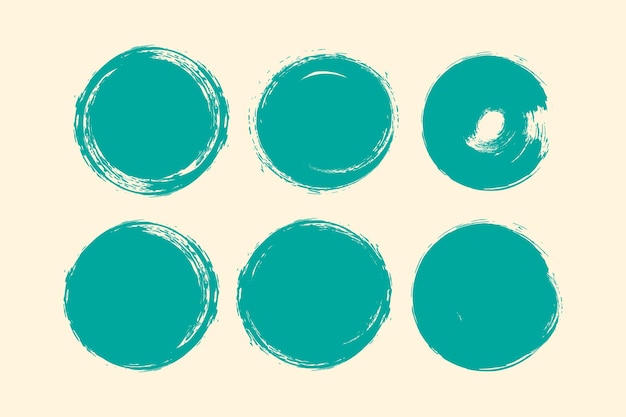 Conjunto de sellos grunge circulares Vector redondo aislado sobre fondo blanco
