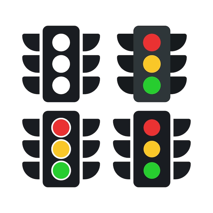 Vector gratuito conjunto de semáforos