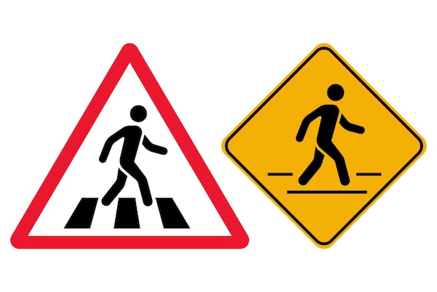 Vector gratuito conjunto de señales de cruce de peatones