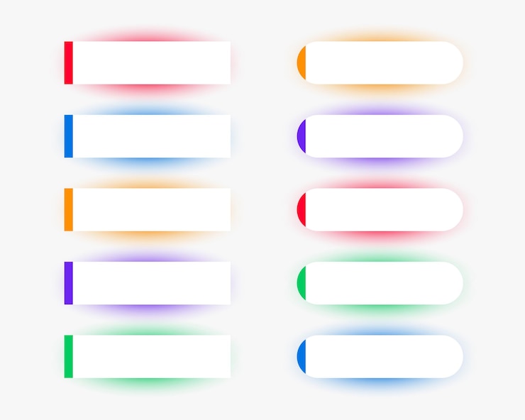 Vector gratuito conjunto de signos de elementos de botones web coloridos con vector de espacio vacío