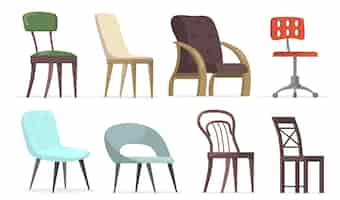 Vector gratuito conjunto de sillas y sillones