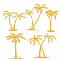 Vector gratuito conjunto de silueta de palmera