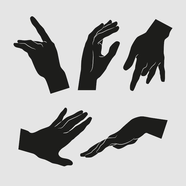 Conjunto de siluetas dibujadas a mano